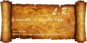 Loncsár Rozália névjegykártya