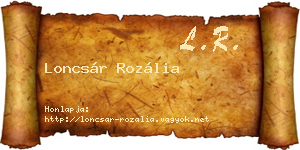 Loncsár Rozália névjegykártya