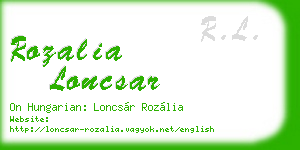 rozalia loncsar business card