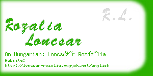 rozalia loncsar business card